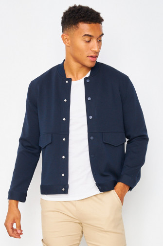 Bomber bleu marine uni