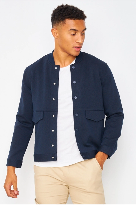 Bomber bleu marine uni