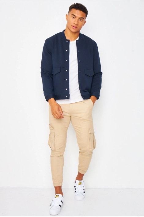 Bomber bleu marine uni