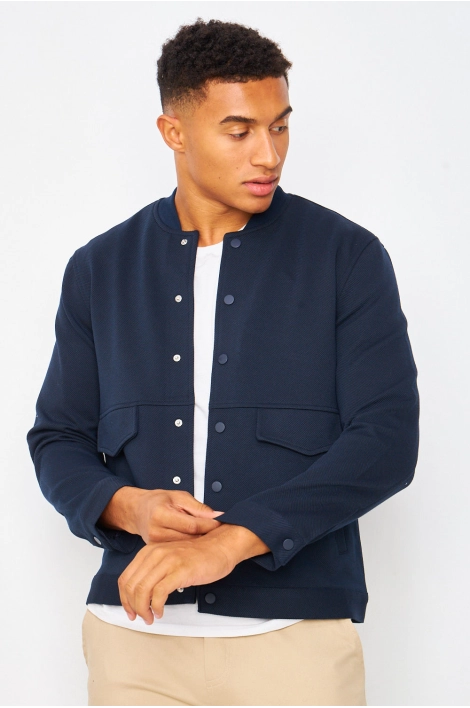 Bomber bleu marine uni