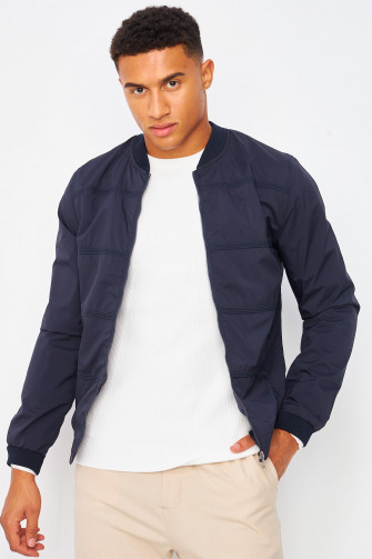 Bomber bleu marine uni