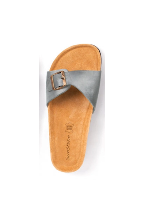 Matte grey sunshine eva leather slides