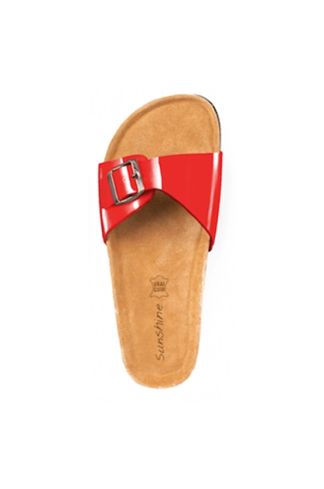 Sunshine eva red leather slides