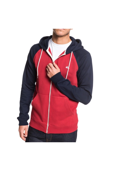Quiksilver everyday red/blue zipped sweatshirt