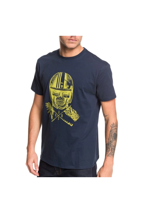 T-Shirt Quiksilver Skull Open Face bleu marine