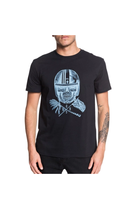 Quiksilver black skull open face t-shirt