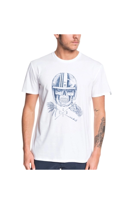 T-Shirt Quiksilver Skull Open Face weiß