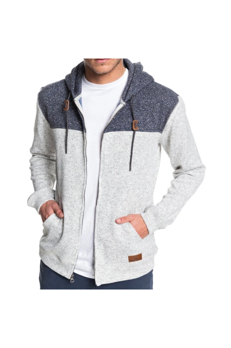Sweat zippé Quiksilver Keller bloc gris