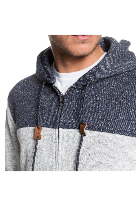 Sweat zippé Quiksilver Keller bloc gris