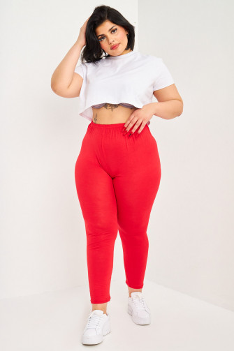 Pantalon fin Rouge uni