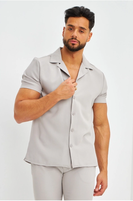 Chemise grise manches courtes