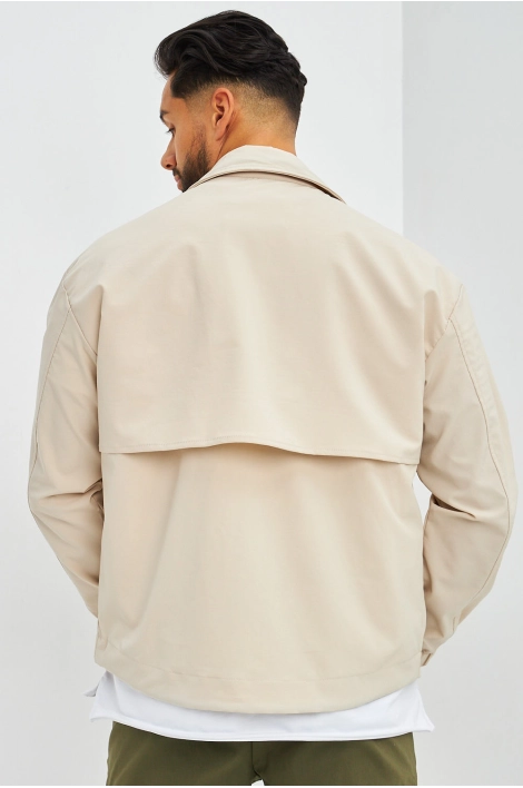 Veste beige col montant