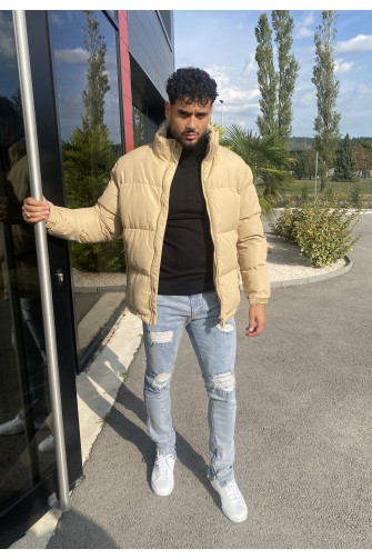 Doudoune matelassée beige foncé