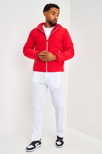 Blouson à capuche rouge