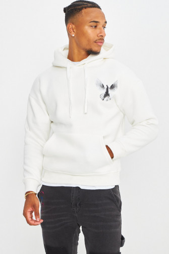 Sweat à capuche blanc "colombe "
