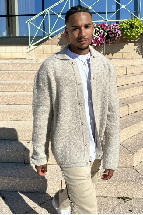Gilet beige en laine
