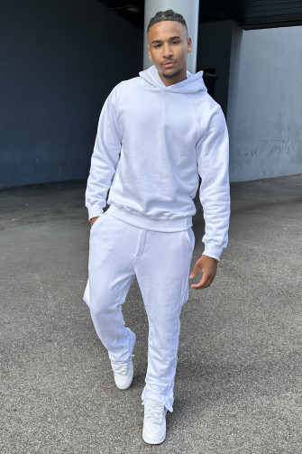 Ensemble 2 pièces sweat + jogging blanc