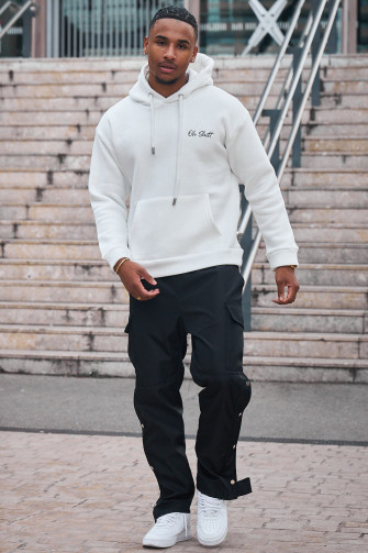 Sweat à capuche blanc "oh shit! "