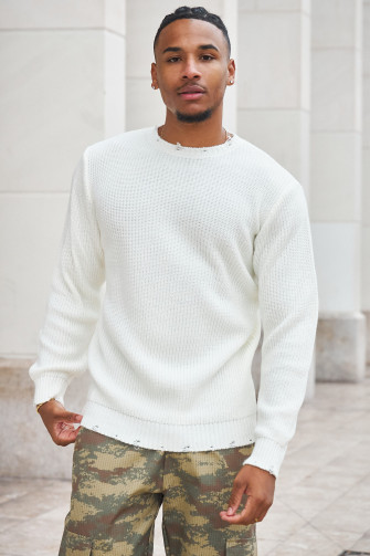 Pull en maille beige