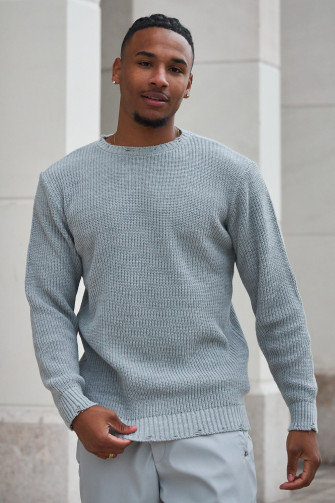 Pull en maille gris