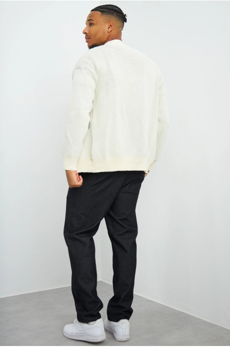 Gilet écru à fleurs