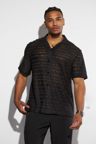 Chemise noire ajourée