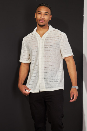 Chemise écru ajourée