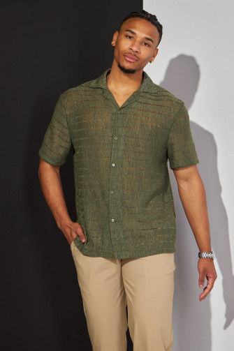 Chemise kaki ajourée