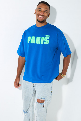 T-shirt bleu foncé " paris "