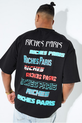 T-shirt noir  " riches paris"