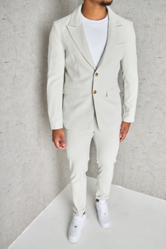 Costume 2 pièces blazer + pantalon beige