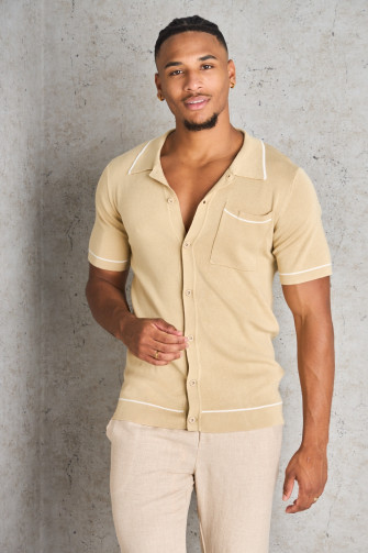 Chemise beige texturée