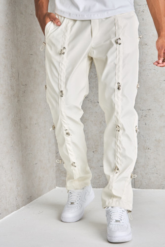 Jogging beige à empiècement cordon