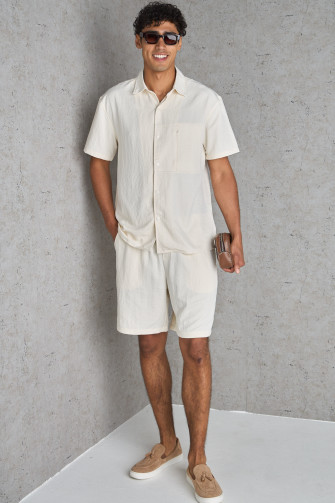 Ensemble 2 pièces chemise + short beige