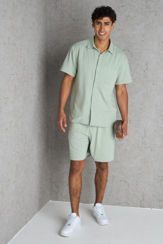 Ensemble 2 pièces chemise + short vert clair