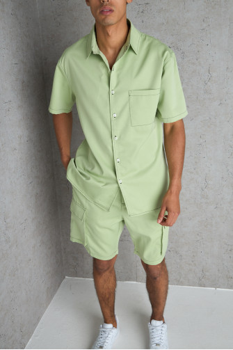 Ensemble 2 pièces chemise + short vert clair