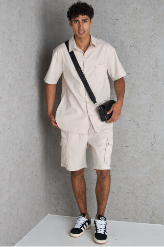 Ensemble 2 pièces chemise + short beige