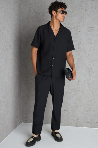 Ensemble 2 pièces chemise + pantalon noir