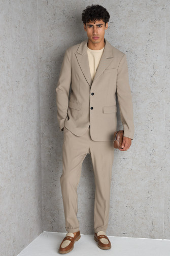Costume 2 pièces blazer + pantalon camel
