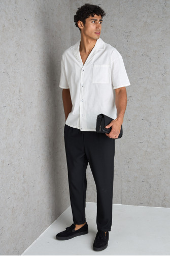 Chemise écru à manches courtes