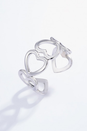 Bague argentée coeur