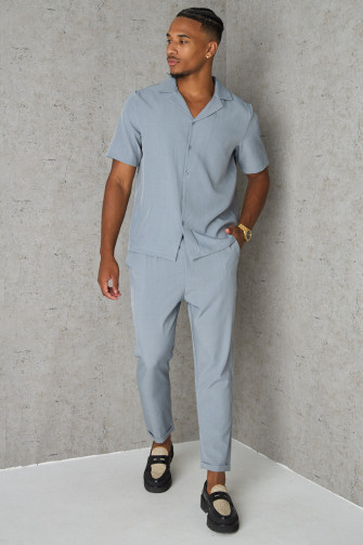 Ensemble 2 pièces chemise + pantalon gris foncé