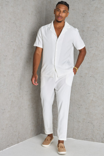 Ensemble 2 pièces chemise + pantalon blanc