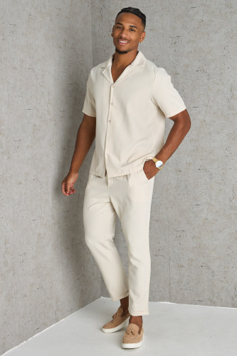 Ensemble 2 pièces chemise + pantalon beige