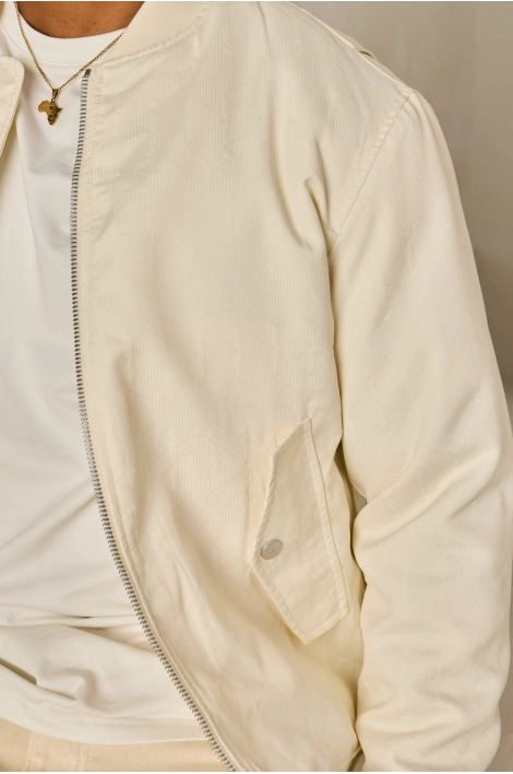 Bomber blanc à motif géométrique