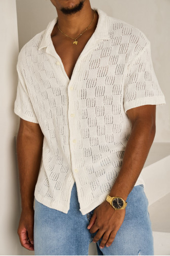 Chemise blanche ajourée