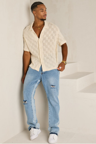 Openwork ecru shirt