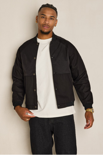 Bomber noir bi-matière