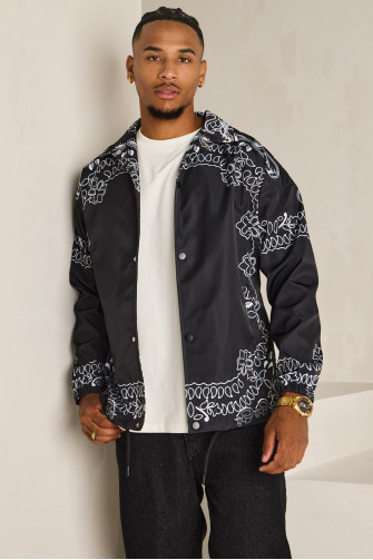 Veste noire à motif paisley