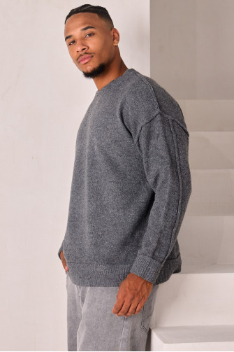 Pull en maille gris foncé